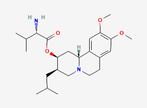 Two-dimensional chemical structure of (2S,3R,11bR)-Dihydrotetrabenazine L-Val