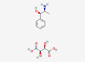 Two-dimensional chemical structure of (R*,S*)-(+/-)-alpha-(1-Aminoethyl)benzenemethanol bitartrate