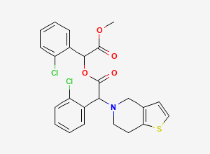 Two-dimensional chemical structure of Clopidogrel EP Impurity D/ Clopidogrel Ethyl Ester/ Clopidogrel Carboxylic Acid Ester., CAS 1421283-60-4