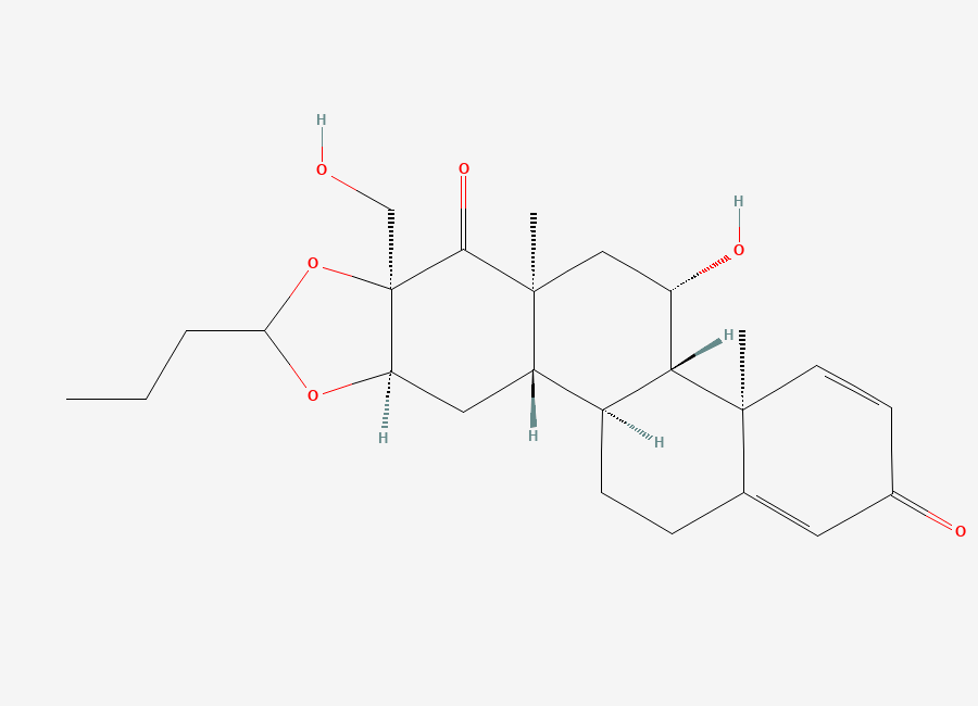 Two-dimensional chemical structure of Budesonide EP Impurity C, CAS 1040085-99-1