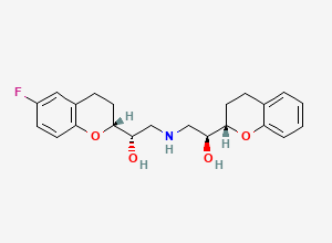 Two-dimensional chemical structure of (S)-1-((S)-Chroman-2-yl)-2-(((S)-2-((R)-6-fluorochroman-2-yl)-2-hydroxyethyl)amino)ethanol