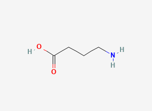 Two-dimensional chemical structure of Vigabatrin EP Impurity D / Gamma Aminobutyric acid (GABA)/ Alendronate EP Impurity A, CAS 56-12-2