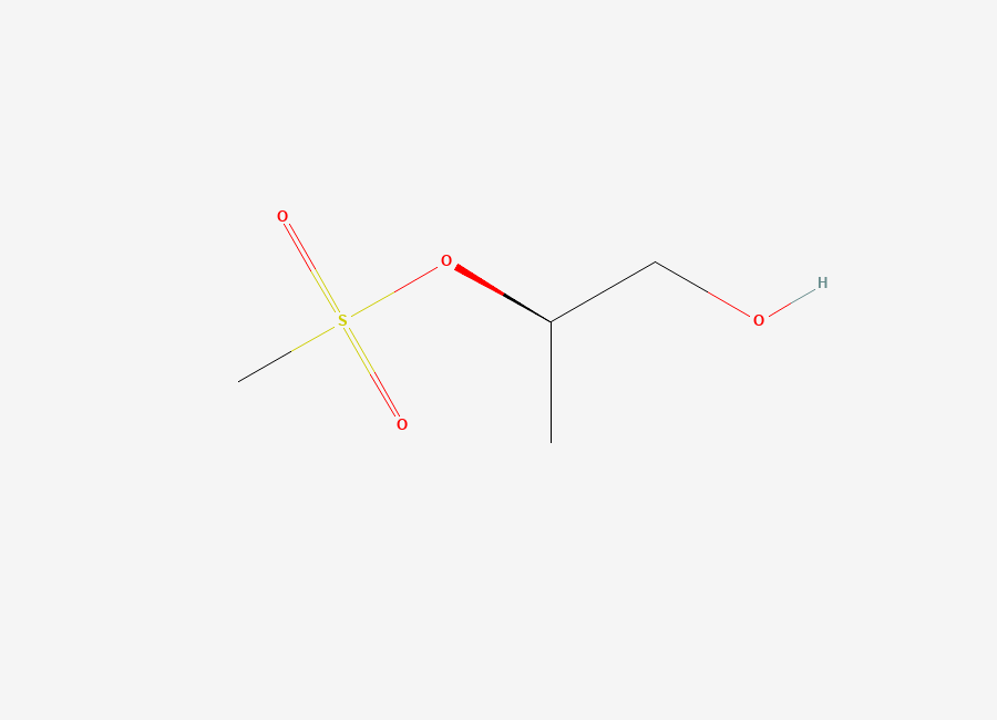 Two-dimensional chemical structure of 1-Hydroxypropan-2-yl methanesulfonate, (2R)-