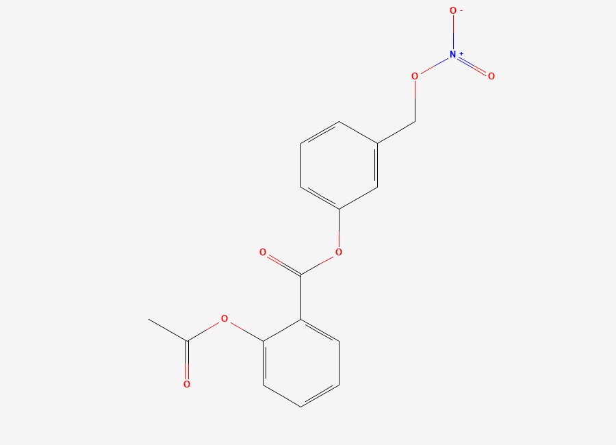 Two-dimensional chemical structure of 3-(Nitroxymethyl)phenyl 2-acetoxybenzoate