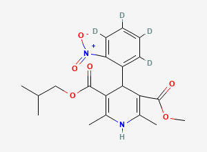 Two-dimensional chemical structure of Nisoldipine D4, CAS 1219795-47-7