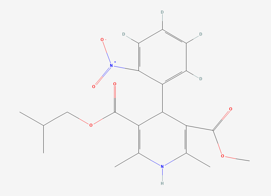 Two-dimensional chemical structure of Nisoldipine D4, CAS 1219795-47-7