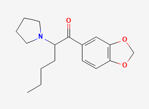 Two-dimensional chemical structure of Methylenedioxypyrrolidinohexiophenone, CAS 776994-64-0