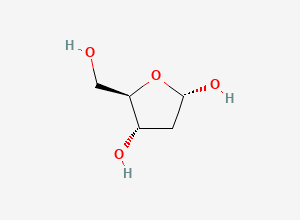 Two-dimensional chemical structure of alpha-D-2-Deoxyribofuranose