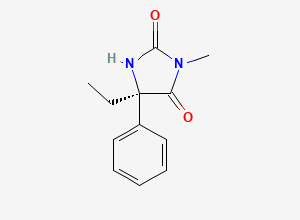 Two-dimensional chemical structure of Mephenytoin, (-)-