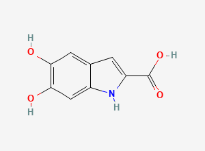 Two-dimensional chemical structure of 5,6-Dihydroxyindole-2-Carboxylic Acid, CAS 4790-08-3