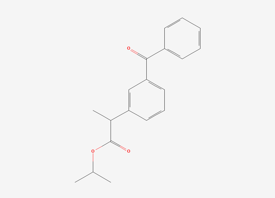 Two-dimensional chemical structure of Propan-2-yl 2-(3-benzoylphenyl)propanoate, CAS 220662-26-0