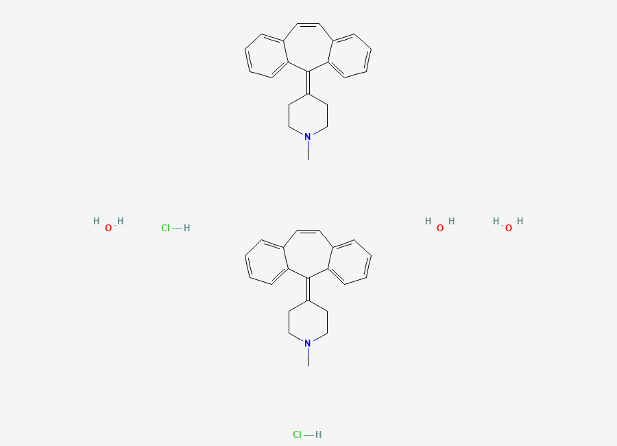 Two-dimensional chemical structure of Cyproheptadine hydrochloride sesquihydrate