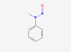 Two-dimensional chemical structure of N-Nitroso N-methyl N-phenylamine (NMPA), CAS 614-00-6