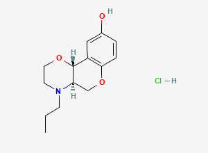 Two-dimensional chemical structure of (4aR,10bR)-rel-4-Propyl-2,3,4,4a,5,10b-hexahydrochromeno[4,3-b][1,4]oxazin-9-ol hydrochloride