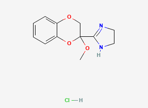 Two-dimensional chemical structure of 2-[2-(2-Methoxy-1,4-benzodioxanyl)]imidazoline hydrochloride