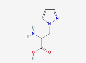 Two-dimensional chemical structure of alpha-amino-1H-pyrazole-1-propanoic acid