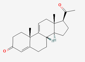Two-dimensional chemical structure of Progesterone EP Impurity K / Progesterone BP Impurity K, CAS 17652-16-3
