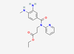 Two-dimensional chemical structure of N-[3-Amino-4-(methylamino)benzoyl]-N-2-pyridinyl-β-alanine Ethyl Ester, CAS 212322-56-0
