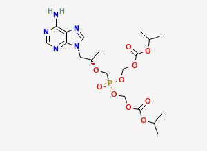 Two-dimensional chemical structure of Tenofovir Disoproxil Fumarate IP Impurity G/ Tenofovir Disoproxil Related Compound A/ Tenofovir Disoproxil (S)-Isomer (free base), CAS 1280130-08-6