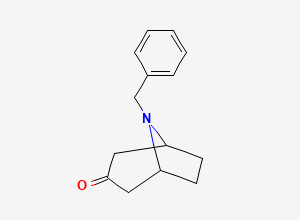 Two-dimensional chemical structure of N-Benzyl Nortropinone, CAS 28957-72-4