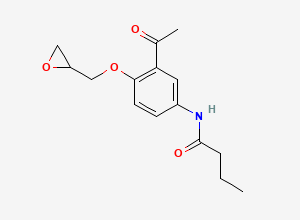 Two-dimensional chemical structure of Acebutolol EP Impurity A / Acebutolol Epoxypropoxy Impurity, CAS 28197-66-2