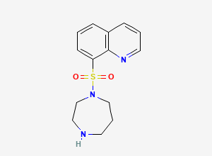 Two-dimensional chemical structure of 8-​[(hexahydro-​1H-​1,​4-​diazepin-​1-​yl)​sulfonyl]​- Quinoline, CAS 1423155-03-6