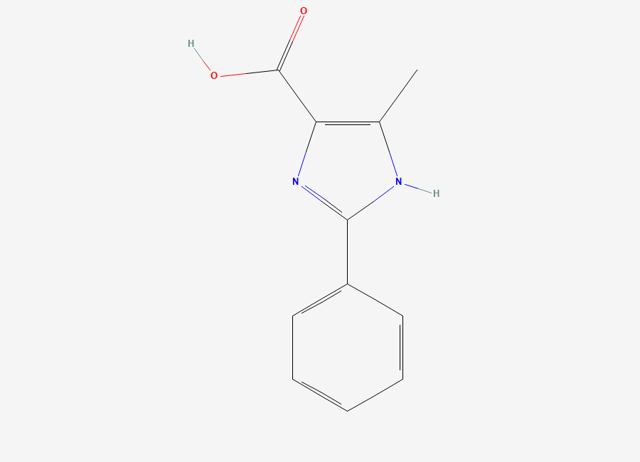 Two-dimensional chemical structure of 5-Methyl-2-phenyl-1H-imidazole-4-carboxylic acid
