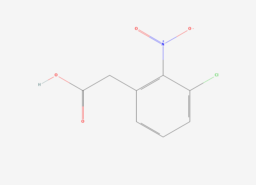 Two-dimensional chemical structure of 3-Chloro-2-nitrophenylacetic acid