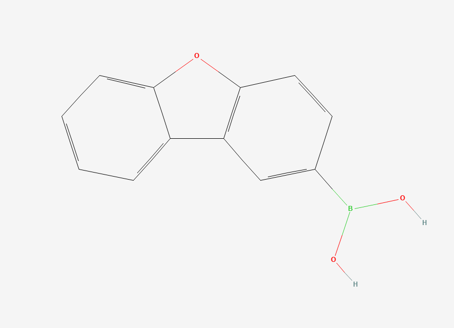 Two-dimensional chemical structure of Dibenzo(b,d)furan-2-ylboronic Acid (contains varying amounts of Anhydride)
