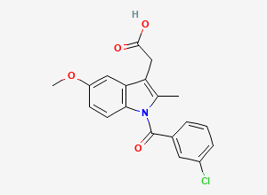 Two-dimensional chemical structure of Indomethacin EP Impurity E / Indomethacin 3-Chloro Analog / 4-Dechloro-3-Chloroindomethacin, CAS 807614-94-4