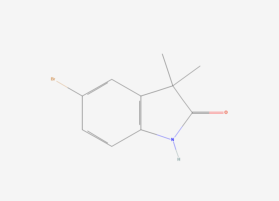 Two-dimensional chemical structure of 5-bromo-3,3-dimethyl-2,3-dihydro-1H-indol-2-one
