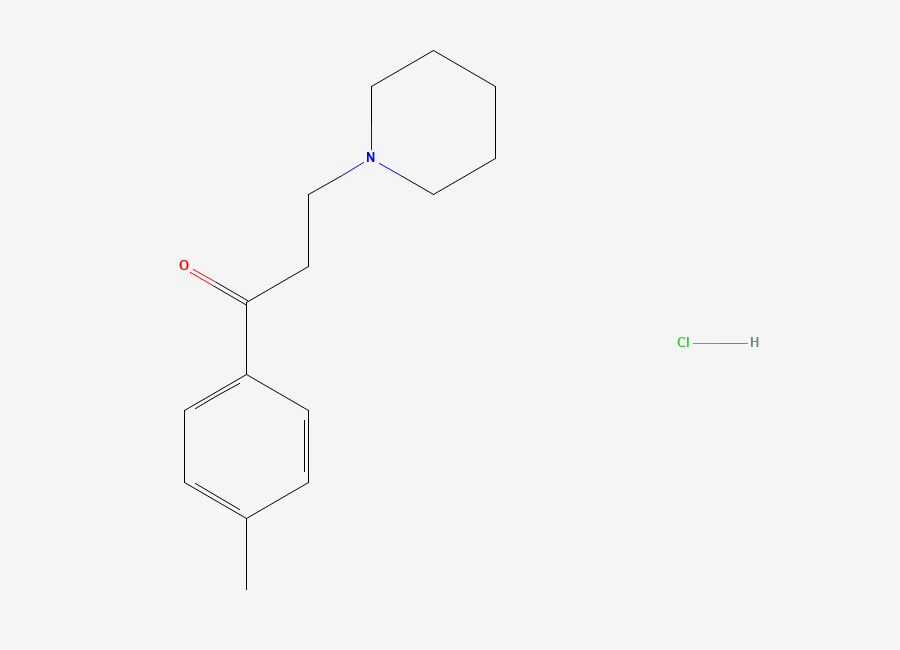 Two-dimensional chemical structure of 1-Propanone, 1-(4-methylphenyl)-3-(1-piperidinyl)-, hydrochloride (1:1)