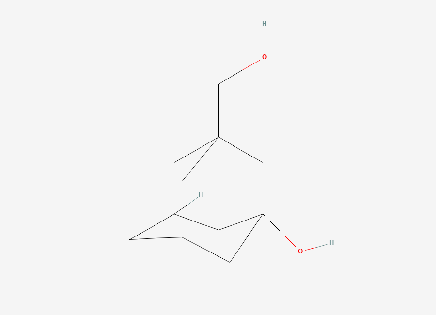 Two-dimensional chemical structure of 3-(Hydroxymethyl)adamantan-1-ol