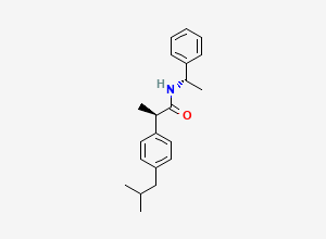 Two-dimensional chemical structure of (S,R)-N-(1-Phenylethyl) Ibuprofen Amide, CAS 81576-47-8