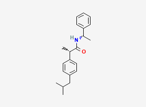 Two-dimensional chemical structure of (S,S)-N-(1-Phenylethyl) Ibuprofen Amide, CAS 81576-52-5