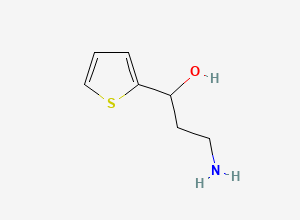 Two-dimensional chemical structure of 3-Amino-1-(thiophen-2-yl)propan-1-ol