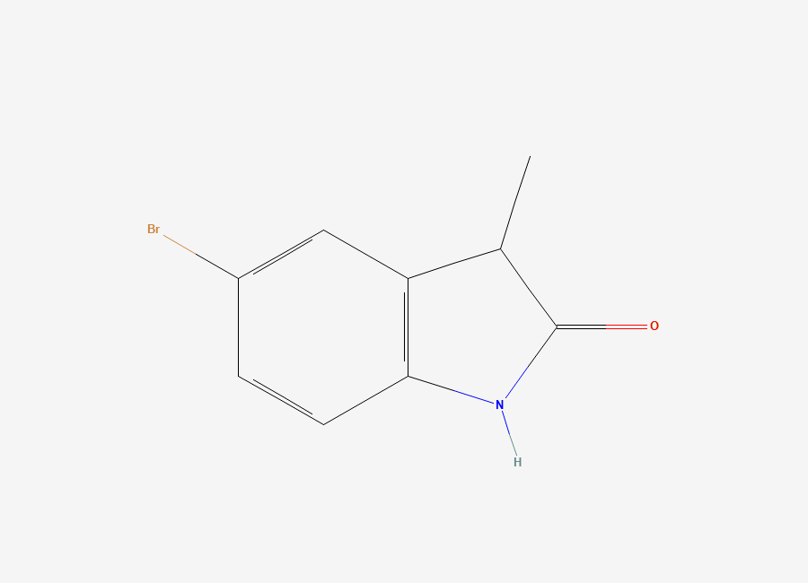 Two-dimensional chemical structure of 5-bromo-3-methyl-2,3-dihydro-1H-indol-2-one