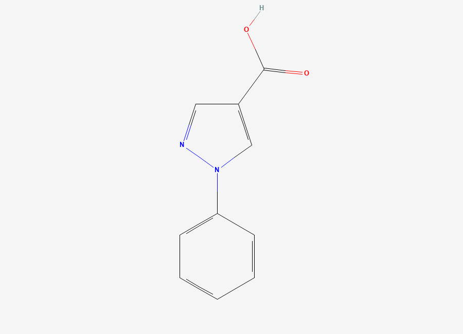Two-dimensional chemical structure of 1-phenyl-1H-pyrazole-4-carboxylic acid