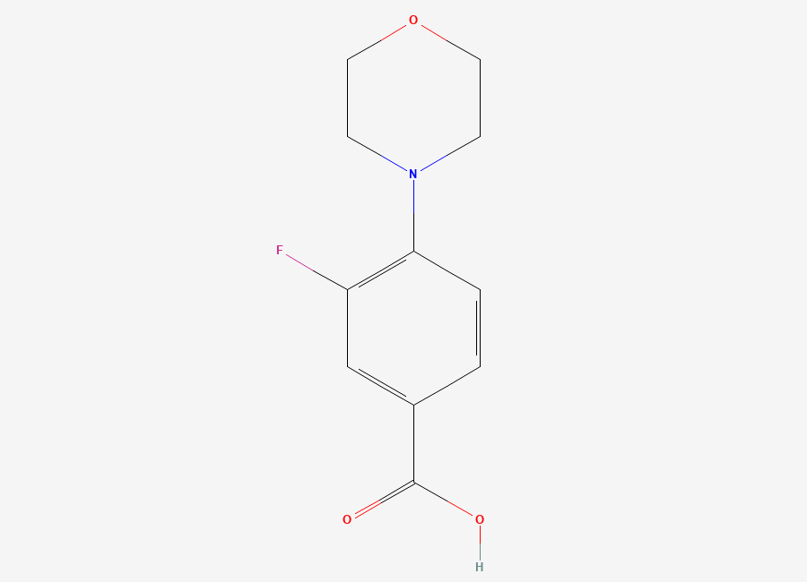 Two-dimensional chemical structure of 3-Fluoro-4-morpholinobenzoic acid