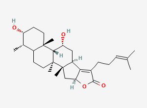 Two-dimensional chemical structure of Fusidic Acid EP Impurity K/ 16-Deacetylfusidic Acid γ-Lactone/ Sodium Fusidate Impurity K, CAS 4701-54-6