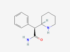 Two-dimensional chemical structure of (2S)-2-Phenyl-2-[(2R)-piperidin-2-yl]acetamide