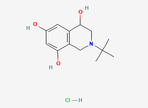 Two-dimensional chemical structure of 2-(tert-Butyl)-1,2,3,4-tetrahydroisoquinoline-4,6,8-triol hydrochloride