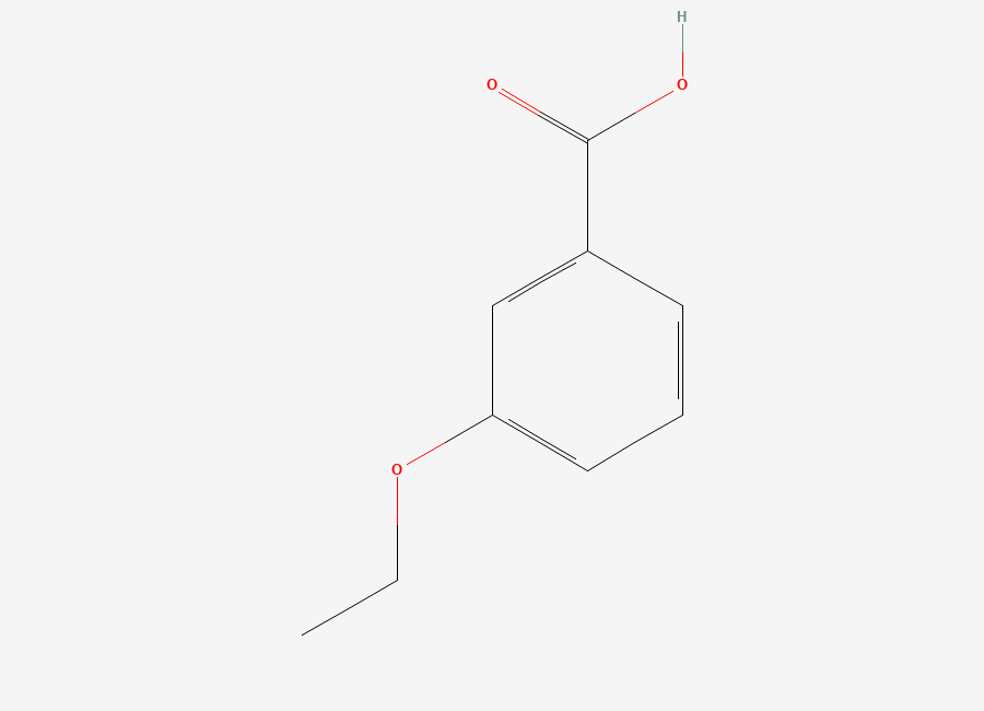 Two-dimensional chemical structure of 3-ethoxybenzoic acid, CAS 621-51-2