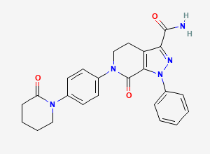 Two-dimensional chemical structure of Apixaban Inhouse Impurity C, CAS 1801881-17-3
