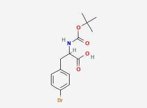 Two-dimensional chemical structure of 3-(4-Bromophenyl)-2-{[(tert-butoxy)carbonyl]amino}propanoic acid