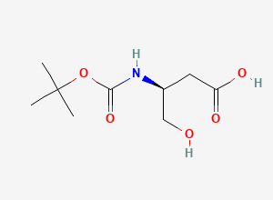 Two-dimensional chemical structure of (S)-3-((tert-Butoxycarbonyl)amino)-4-hydroxybutanoic acid