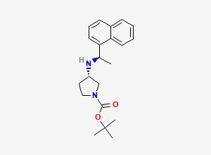 Two-dimensional chemical structure of tert-butyl (3S)-3-[[(1R)-1-naphthalen-1-ylethyl]amino]pyrrolidine-1-carboxylate