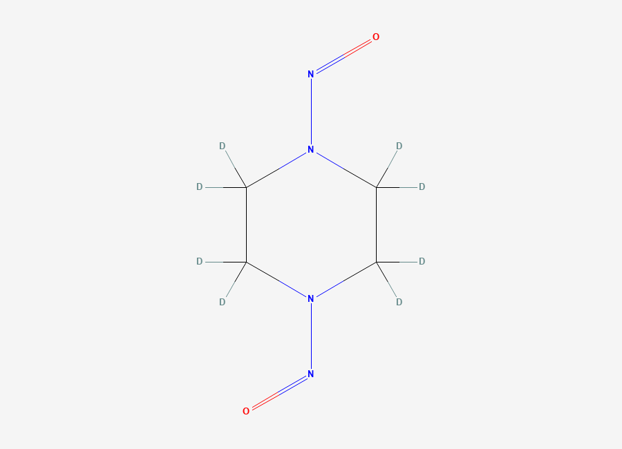 Two-dimensional chemical structure of 1,4-Dinitrosopiperazine D8, CAS 69340-07-4