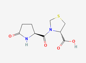 Two-dimensional chemical structure of Pidotimod Impurity E / (S)-3-((S)-5-oxopyrrolidine-2-carbonyl)thiazolidine-4-carboxylic acid, CAS 162148-16-5