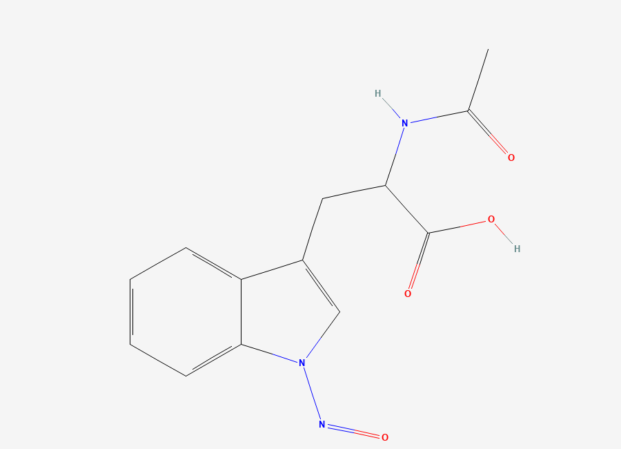 Two-dimensional chemical structure of DL-N-Acetyl-1-Nitrosyltryptophan, CAS 53602-74-7